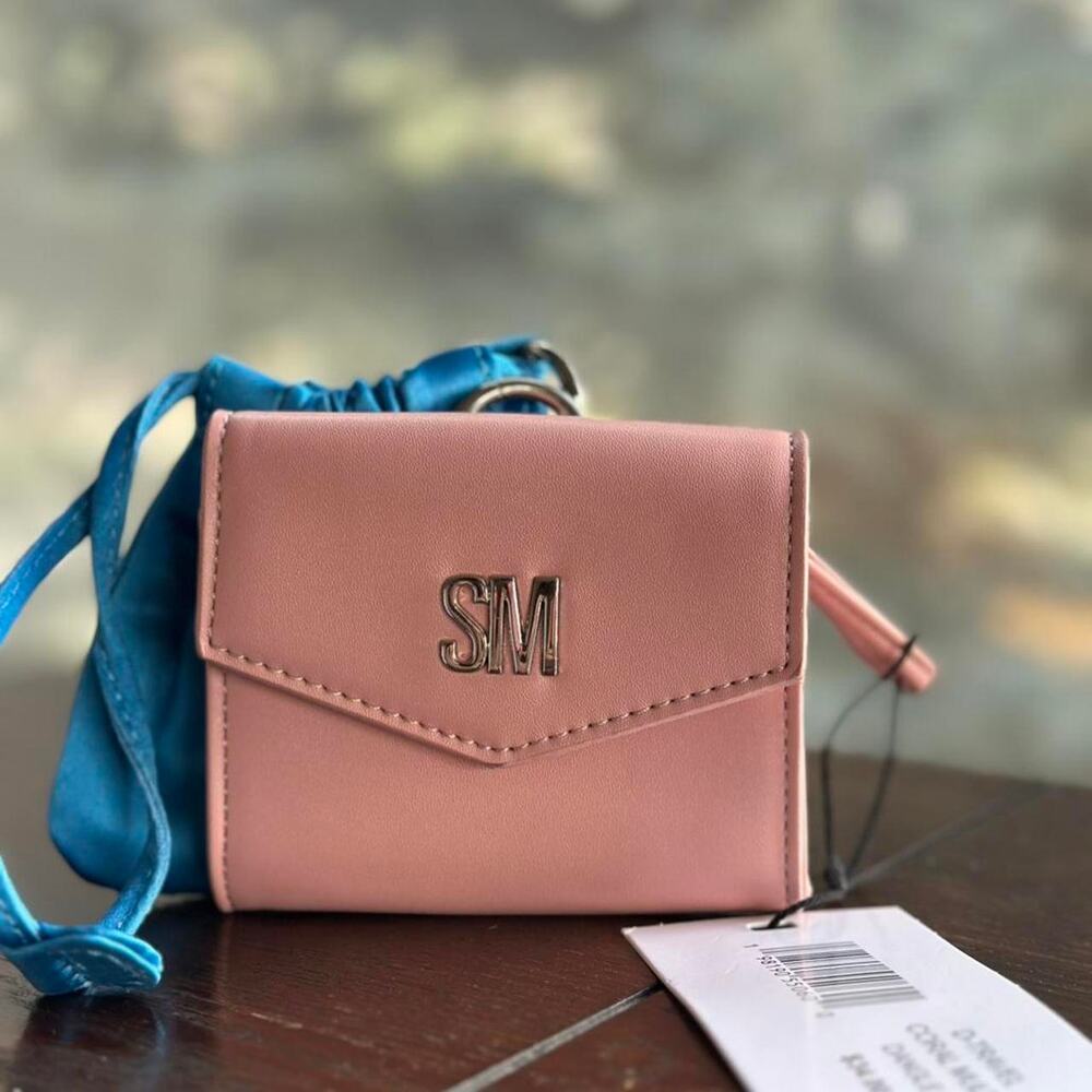 Steve Madden BCredit Wallet in Blush with blue drawstring dustbag